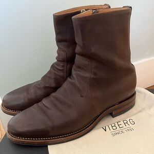 Size 10 Side Zip Viberg Dark Brown Boot